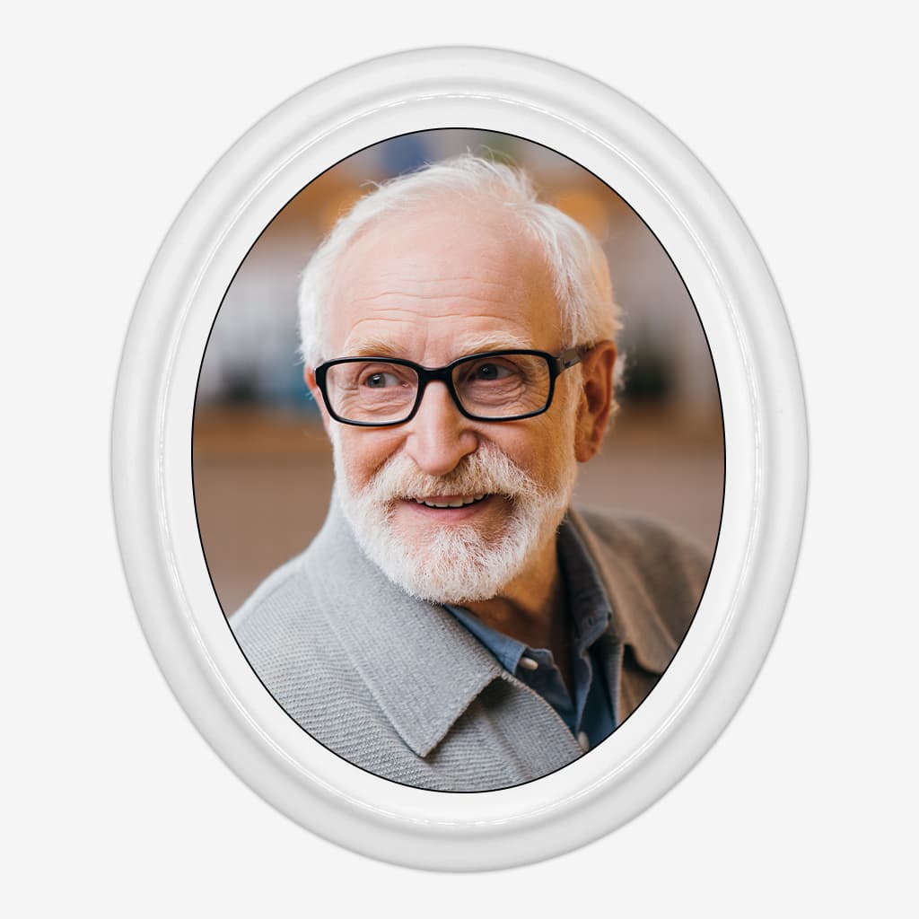 Fotos para lápidas en cerámica personalizadas - Óvalo bordeado